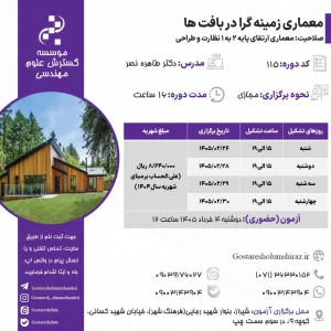 معماری زمینه گرا در بافت ها (دکتر نصر – اردیبهشت)