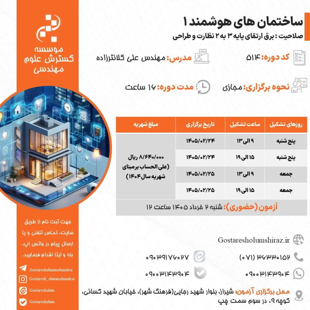 ساختمان های هوشمند 1 اردیبهشت 1405